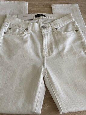 7 For All Mankind White High-Rise Jeans